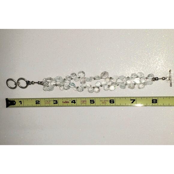 Natural Crystal Bracelet Sterling Silver Size 7.5-8-inch VTG True Gemstone - Picture 7 of 8